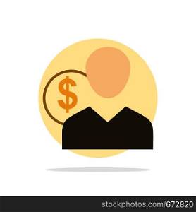 Client, User, Costs, Employee, Finance, Money, Person Abstract Circle Background Flat color Icon