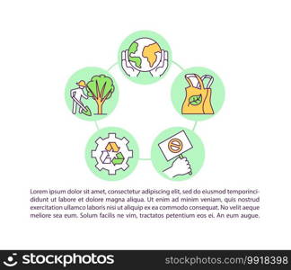 Climate change responsibility concept icon with text. PPT page vector template. Global warming issue. Eco activism. Brochure, magazine, booklet design element with linear illustrations. Climate change respinsibility concept icon with text