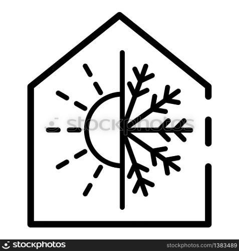 Climate control smart home icon. Outline climate control smart home vector icon for web design isolated on white background. Climate control smart home icon, outline style