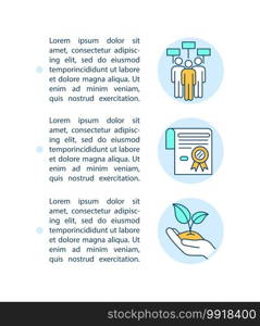 Climate justice organization concept icon with text. Our initiatives to stop global warming. PPT page vector template. Brochure, magazine, booklet design element with linear illustrations. Climate justice organization concept icon with text