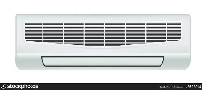 Climatisation control, isolated air conditioning system, electric appliances for comfortable living and convenience at home or office. Cooling temperature and reducing heat. Vector in flat style. Air conditioning system, climatization control