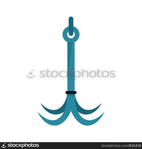 Climb hook icon. Flat illustration of climb hook vector icon for web isolated on white. Climb hook icon, flat style