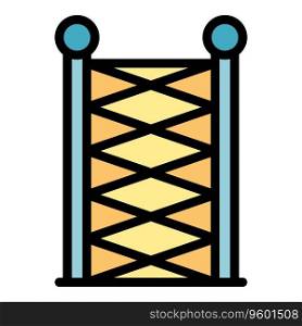 Climb net wall icon outline vector. Rope park. Active sport color flat. Climb net wall icon vector flat