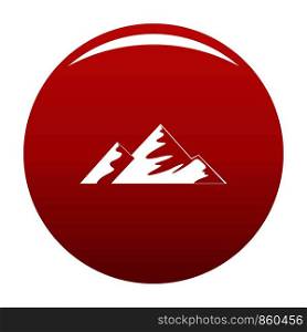 Climb on mountain icon. Simple illustration of climb on mountain vector icon for any design red. Climb on mountain icon vector red