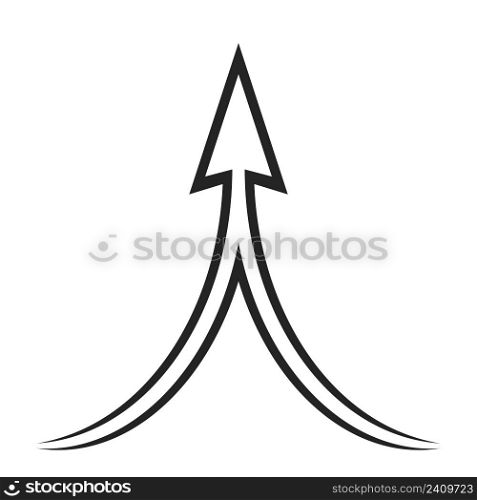 Climb up icon double combined arrow indicates, take off value stock illustration