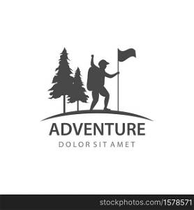 Climber expedition adventure illustration logo vector design