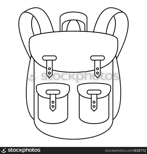 Climbing backpack icon. Outline climbing backpack vector icon for web design isolated on white background. Climbing backpack icon, outline style