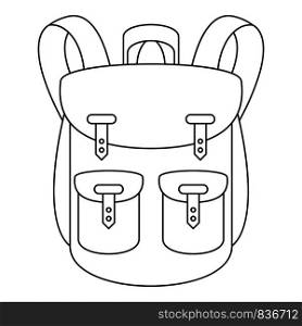Climbing backpack icon. Outline climbing backpack vector icon for web design isolated on white background. Climbing backpack icon, outline style