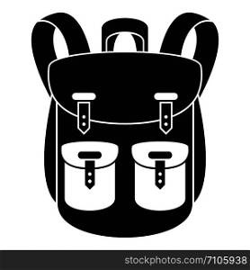 Climbing backpack icon. Simple illustration of climbing backpack vector icon for web design isolated on white background. Climbing backpack icon, simple style