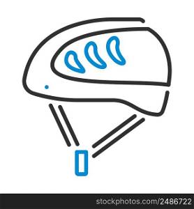 Climbing Helmet Icon. Editable Bold Outline With Color Fill Design. Vector Illustration.