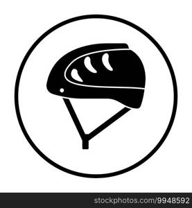 Climbing Helmet Icon. Thin Circle Stencil Design. Vector Illustration.