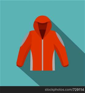 Climbing jacket icon. Flat illustration of climbing jacket vector icon for web design. Climbing jacket icon, flat style