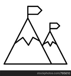 Climbing mountain icon. Outline climbing mountain vector icon for web design isolated on white background. Climbing mountain icon, outline style
