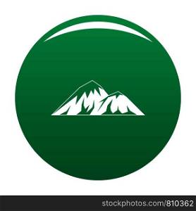 Climbing on mountain icon. Simple illustration of climbing on mountain vector icon for any design green. Climbing on mountain icon vector green