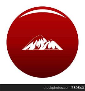 Climbing on mountain icon. Simple illustration of climbing on mountain vector icon for any design red. Climbing on mountain icon vector red