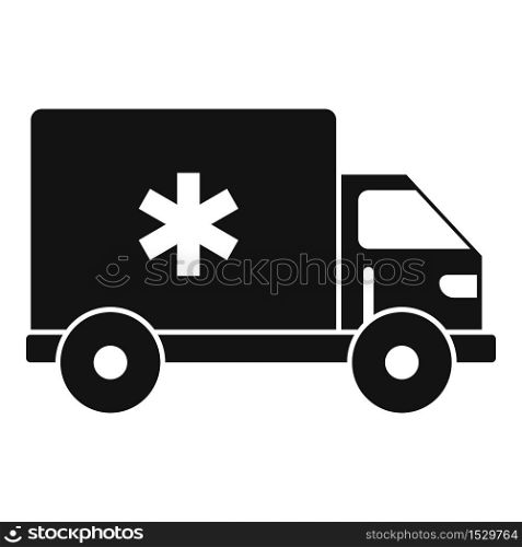 Clinic ambulance car icon. Simple illustration of clinic ambulance car vector icon for web design isolated on white background. Clinic ambulance car icon, simple style