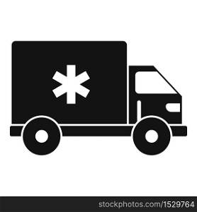 Clinic ambulance car icon. Simple illustration of clinic ambulance car vector icon for web design isolated on white background. Clinic ambulance car icon, simple style