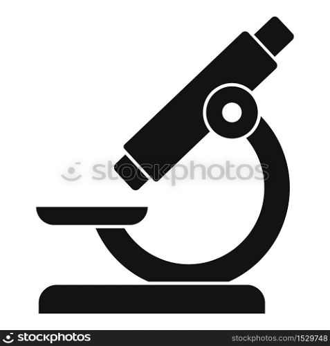 Clinic microscope icon. Simple illustration of clinic microscope vector icon for web design isolated on white background. Clinic microscope icon, simple style