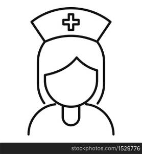 Clinic nurse icon. Outline clinic nurse vector icon for web design isolated on white background. Clinic nurse icon, outline style