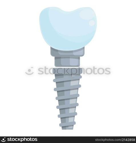 Clinic tooth implant icon cartoon vector. Dental crown. Oral bone. Clinic tooth implant icon cartoon vector. Dental crown