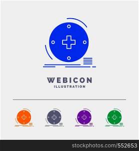 Clinical, digital, health, healthcare, telemedicine 5 Color Glyph Web Icon Template isolated on white. Vector illustration. Vector EPS10 Abstract Template background