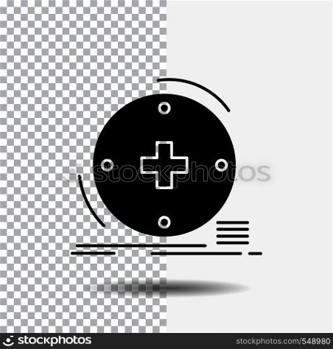 Clinical, digital, health, healthcare, telemedicine Glyph Icon on Transparent Background. Black Icon. Vector EPS10 Abstract Template background