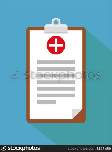 Clinical record, prescription, medical checkup report, health insurance concepts. Clipboard with checklist and medical cross in mockup style for website or mobile apps design.vector eps10. Clinical record, prescription, medical checkup report, health insurance concepts. Clipboard with checklist and medical cross in mockup style for website or mobile apps design.