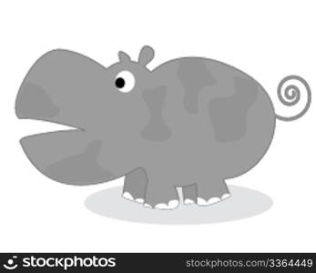 Clip art hippo, isolated object over white background