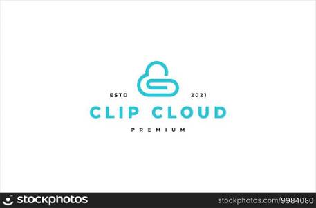 clip cloud logo design vector 