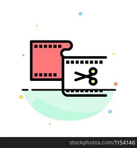 Clip, Cut, Edit, Editing, Movie Abstract Flat Color Icon Template