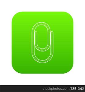Clip icon green vector isolated on white background. Clip icon green vector