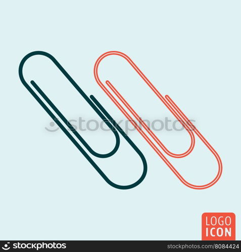 Clip icon isolated. Clip icon. Paper clip symbol. Vector illustration