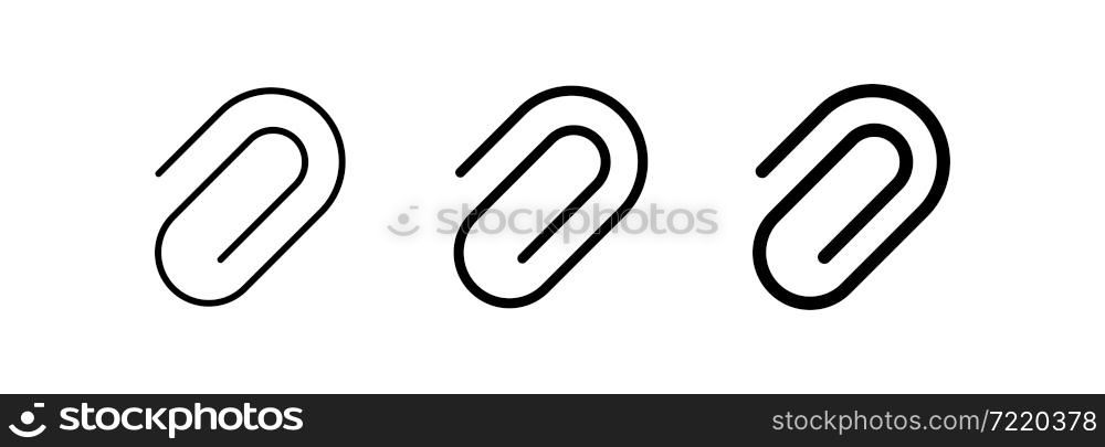 Clip icon, line. Paperclip symbol. Web document logo in vector flat style.