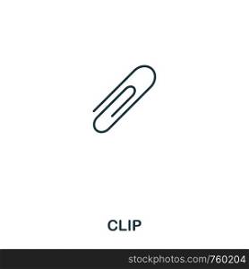 Clip icon. Line style icon design. UI. Illustration of clip icon. Pictogram isolated on white. Ready to use in web design, apps, software, print. Clip icon. Line style icon design. UI. Illustration of clip icon. Pictogram isolated on white. Ready to use in web design, apps, software, print.
