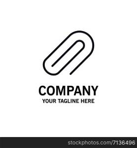 Clip, Metal, Paper, Pin Business Logo Template. Flat Color