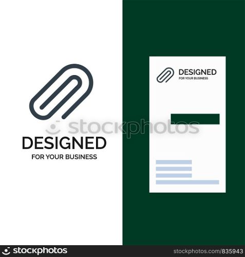 Clip, Metal, Paper, Pin Grey Logo Design and Business Card Template