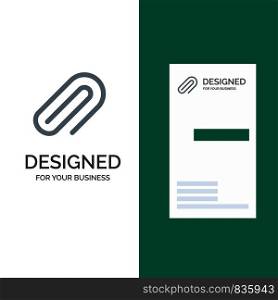Clip, Metal, Paper, Pin Grey Logo Design and Business Card Template
