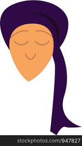Clipart of a person wearing purple headscarf known as pagri vector color drawing or illustration