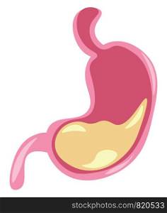 Clipart of internal organ stomach with food inside vector color drawing or illustration