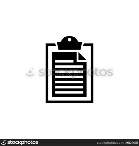 Clipboard and Paper. Flat Vector Icon illustration. Simple black symbol on white background. Clipboard and Paper sign design template for web and mobile UI element. Clipboard and Paper Flat Vector Icon