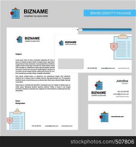 Clipboard Business Letterhead, Envelope and visiting Card Design vector template