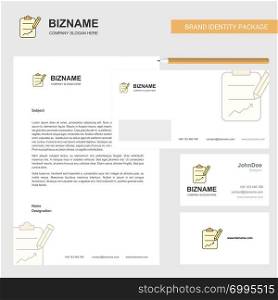 clipboard Business Letterhead, Envelope and visiting Card Design vector template