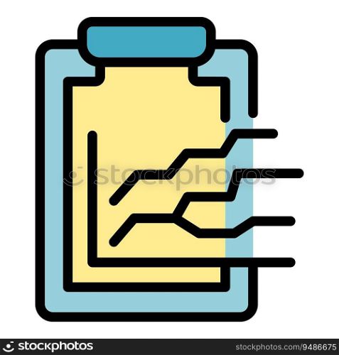 Clipboard chart icon outline vector. Seo web. Research service color flat. Clipboard chart icon vector flat