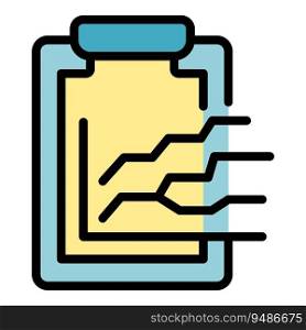 Clipboard chart icon outline vector. Seo web. Research service color flat. Clipboard chart icon vector flat