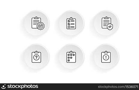 Clipboard, checklist, quiz icon set. Questionnaire and Survey. Vector on isolated white background. EPS 10.. Clipboard, checklist, quiz icon set. Questionnaire and Survey. Vector on isolated white background. EPS 10