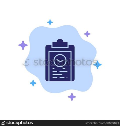 Clipboard, Coach, Plan, Progress, Training Blue Icon on Abstract Cloud Background