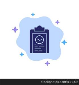 Clipboard, Coach, Plan, Progress, Training Blue Icon on Abstract Cloud Background