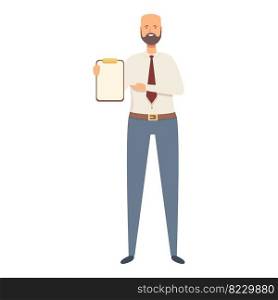 Clipboard data manager icon cartoon vector. Commercial director. Office marketing. Clipboard data manager icon cartoon vector. Commercial director