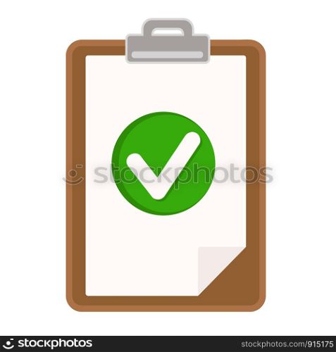 clipboard, document, resume with checklist icon, flat illustration for your design, stock vector