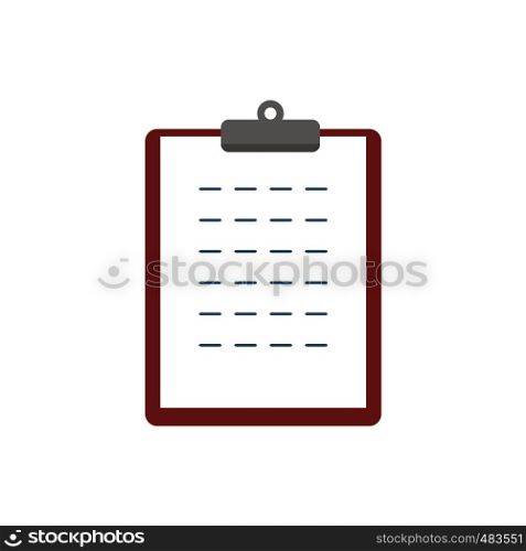 Clipboard flat icon isolated on white background. Clipboard flat icon
